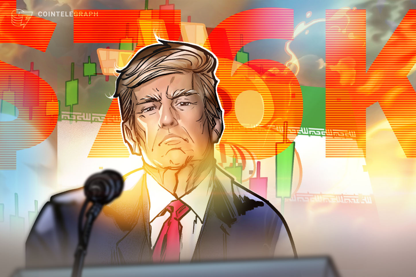 Bitcoin price chart showing a sharp decline.