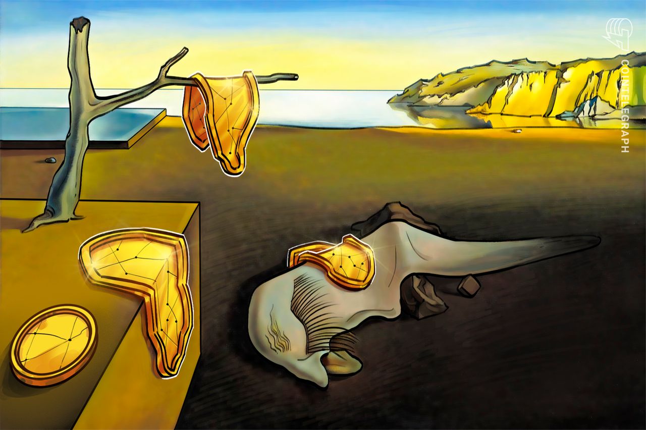 Abstract digital art representing financial data streams and blockchain connections.