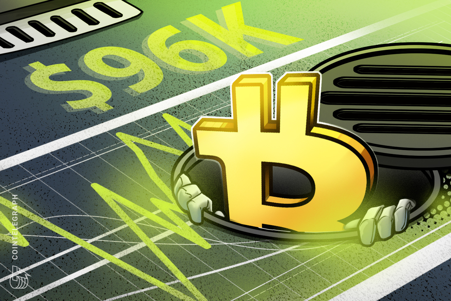 A chart showing Bitcoin's price rising sharply alongside a steep increase in institutional buying demand, contrasted with the slower growth of daily mined supply.