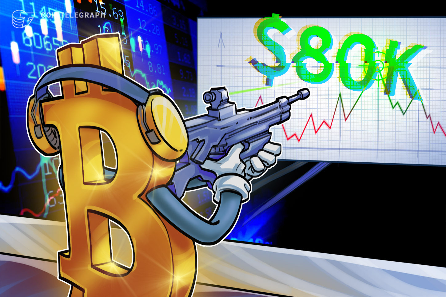 Bitcoin daily chart showing breakout above $73K with $80K target projection
