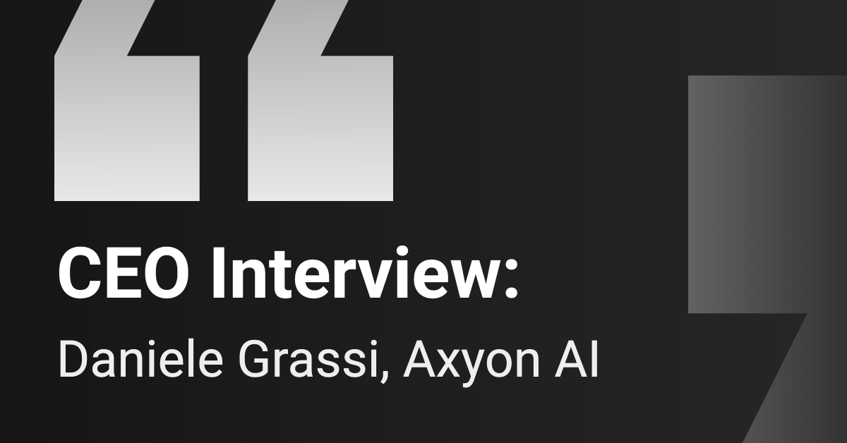 Daniele Grassi, CEO of Axyon AI, in interview discussing AI for investment management