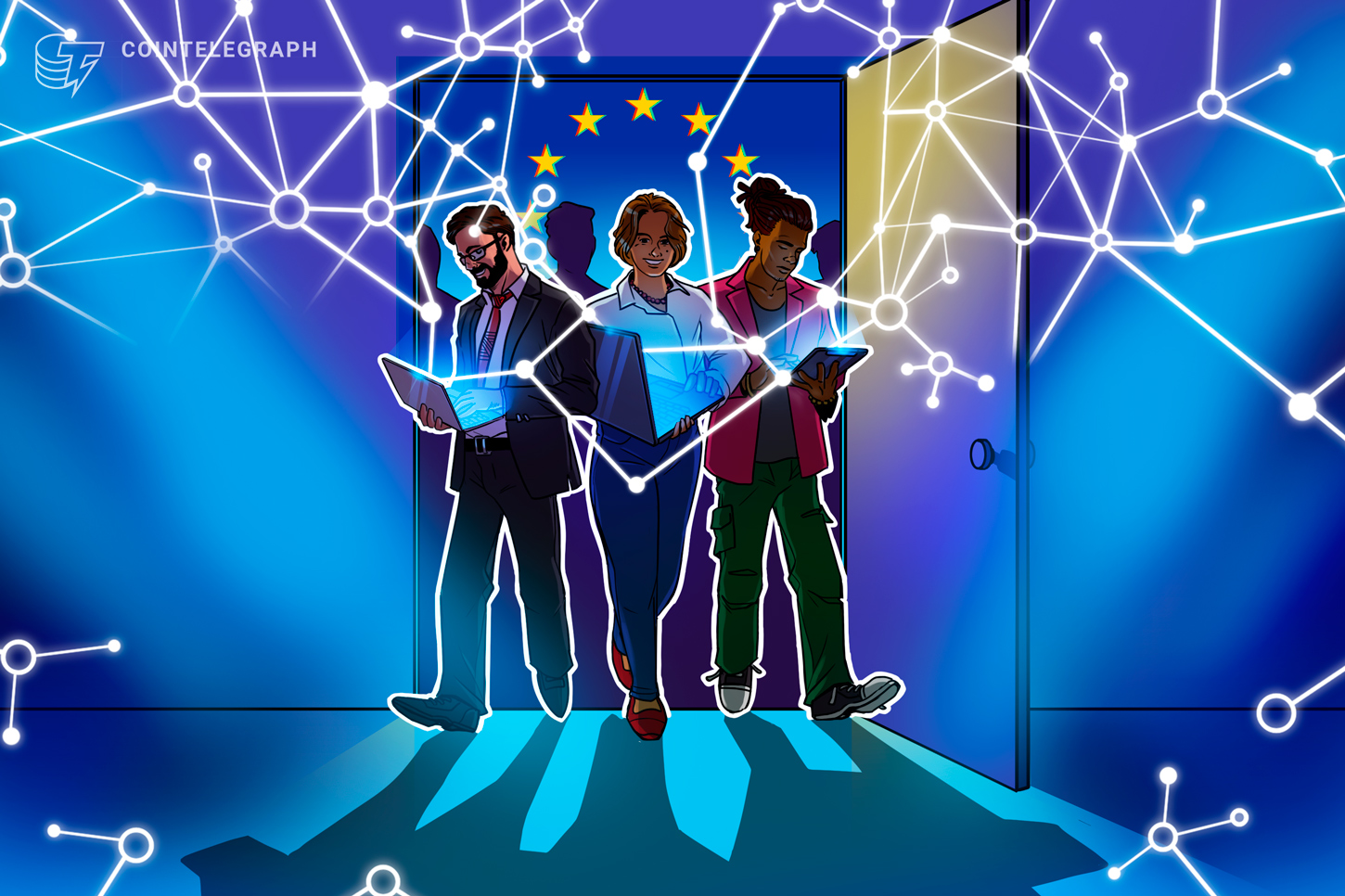 Illustration of interconnected financial nodes representing a decentralized network.
