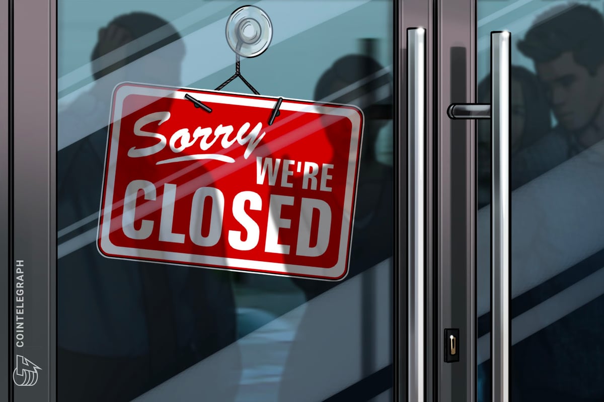 Dmail Network platform shut down notice showing May 15 closure date with blockchain infrastructure imagery