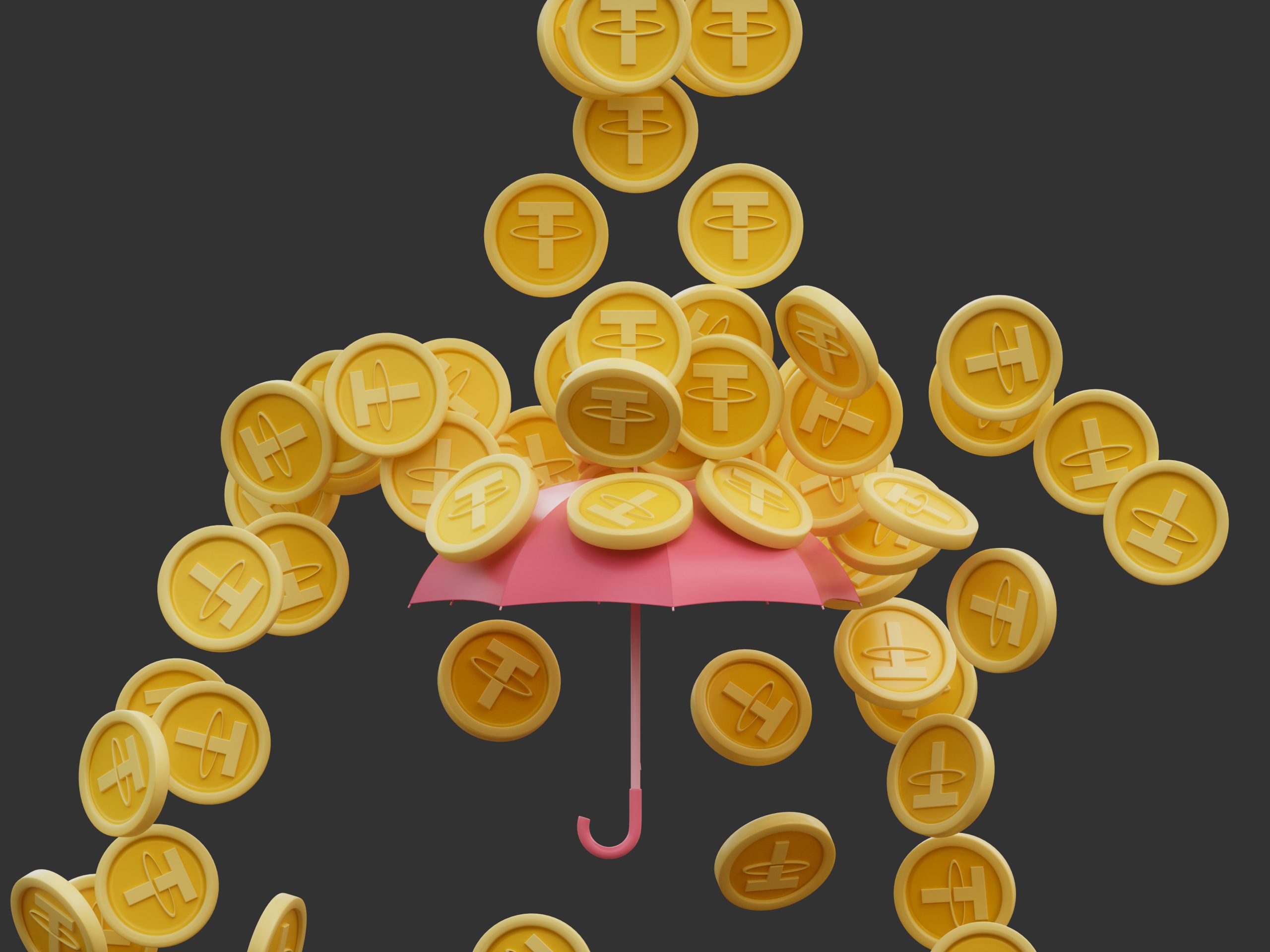 Tether and Georgian Lari logos intertwined, symbolizing a partnership for a new stablecoin.