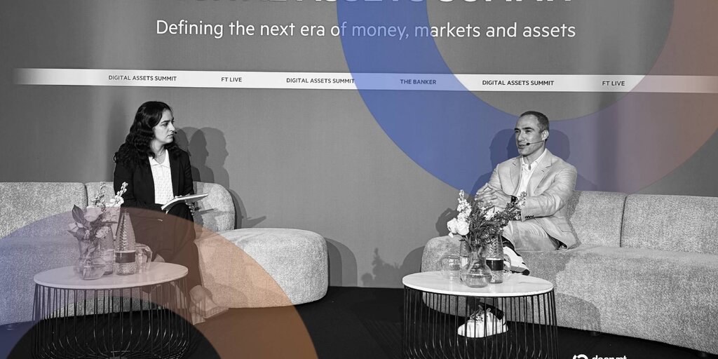 Michael Shaulov, CEO of Fireblocks, speaking at a conference.