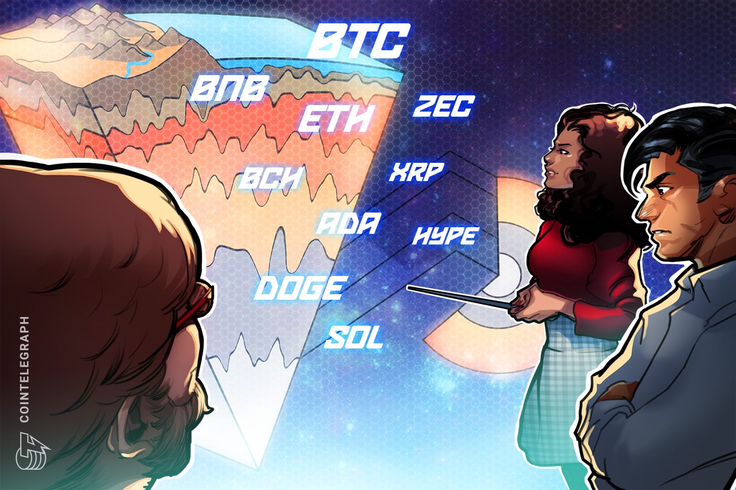 A cryptocurrency trading chart showing a sharp downward trend for Bitcoin.