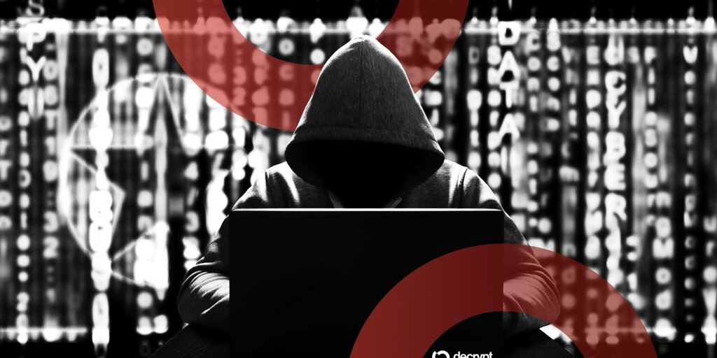 Blockchain transaction visualization showing on-chain messages between Drift Protocol and wallets holding stolen cryptocurrency, with network diagrams in background