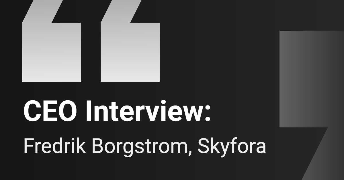 Fredrik Borgstrom, CEO of Skyfora, discussing telecom-based weather sensing