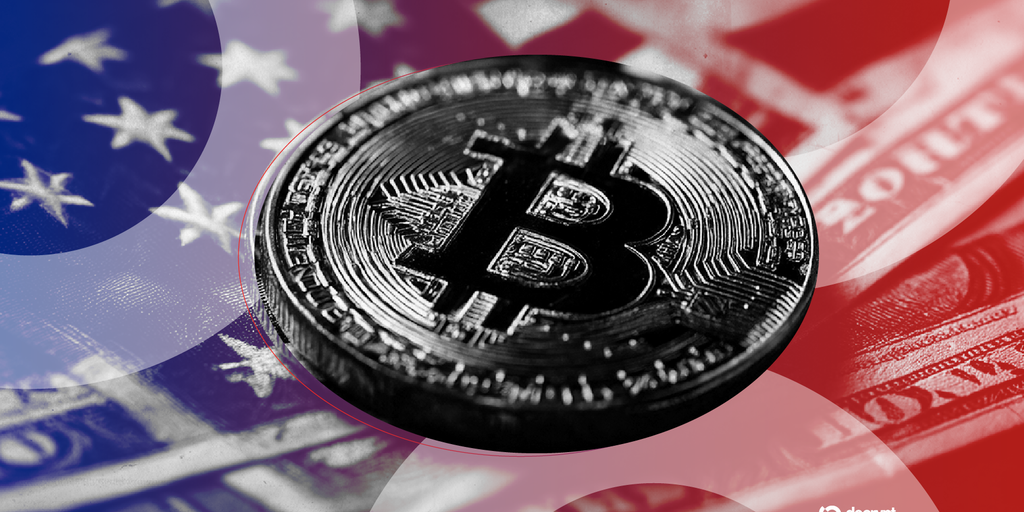 South Carolina state capitol building with a stylized Bitcoin logo superimposed.