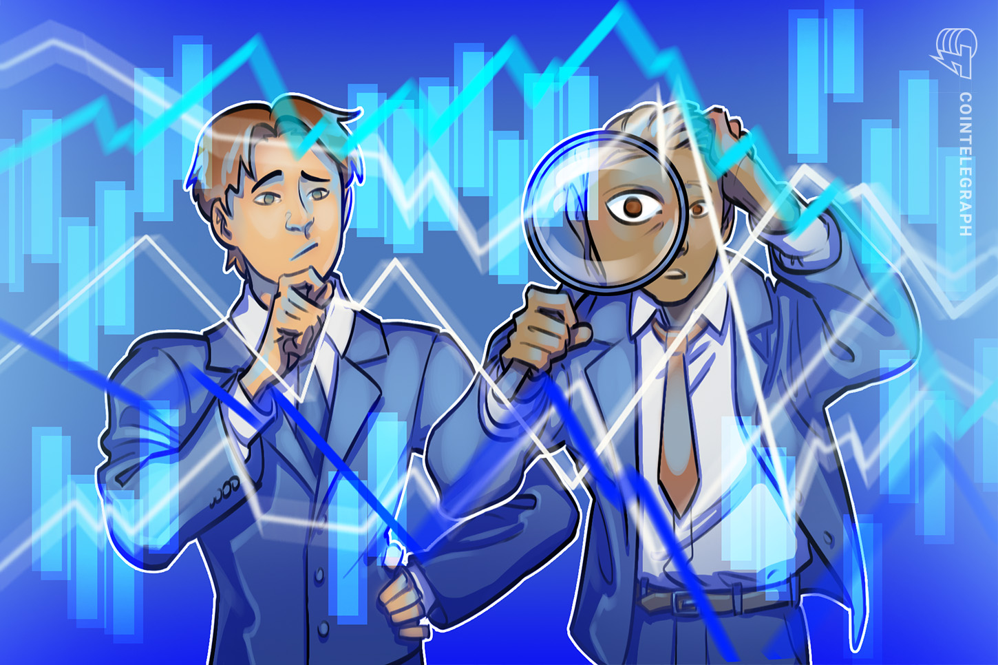 A cryptocurrency trading chart showing Bitcoin price action and volume profile, with highlighted liquidation zones.