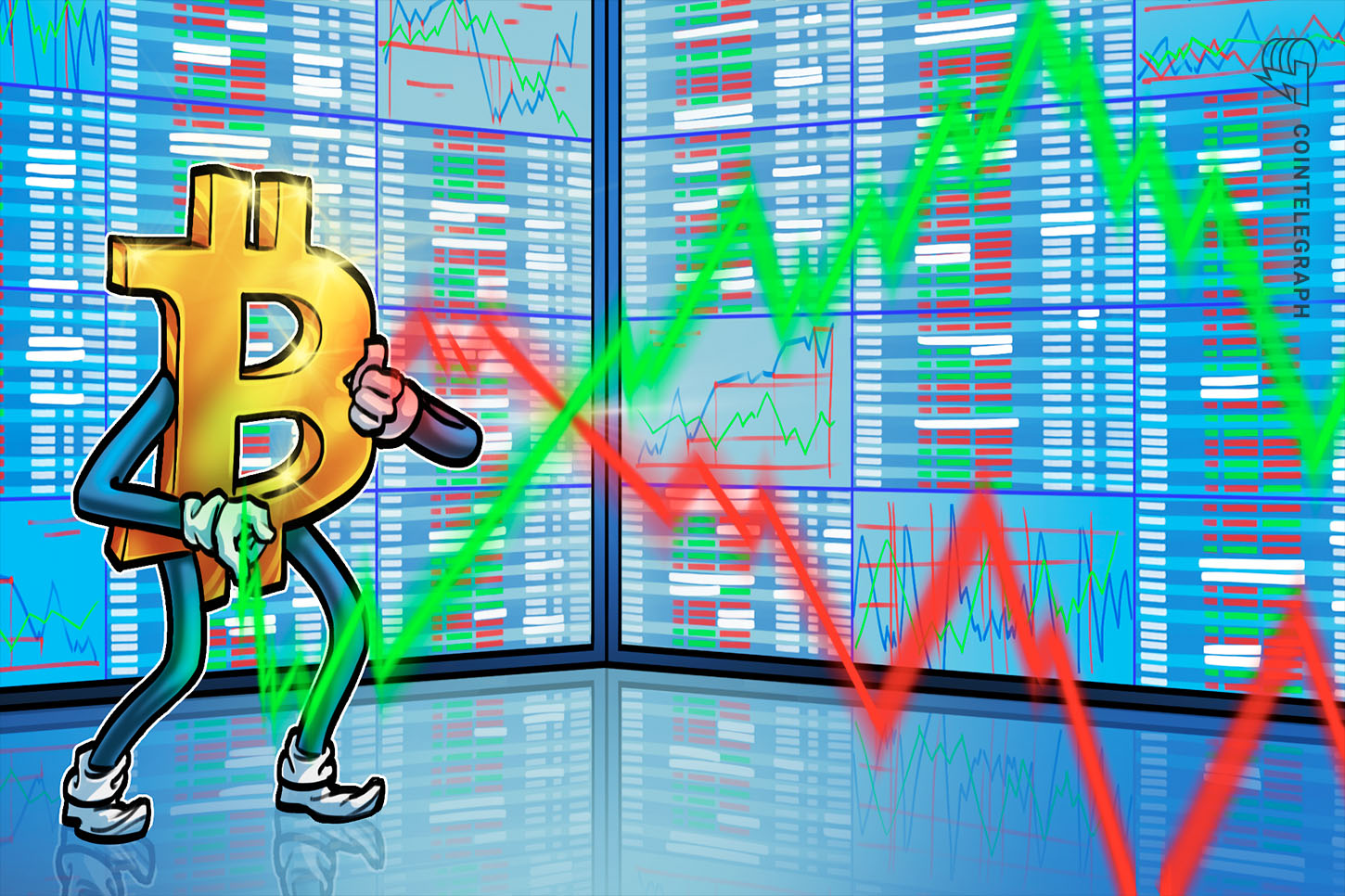 A line graph showing Bitcoin price and volatility over time.